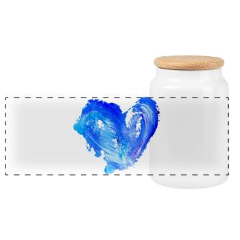 Cœur d’Eau Bleue - Boîte à biscuits avec couvercle en bois - blanc - Devant