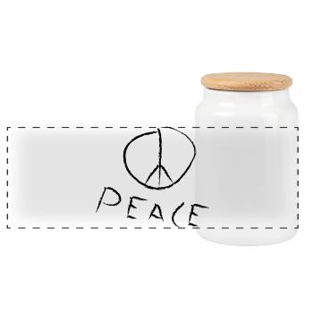 peace exit-shirt - Panorama Keksdose mit Holzdeckel - Weiß - Vorne