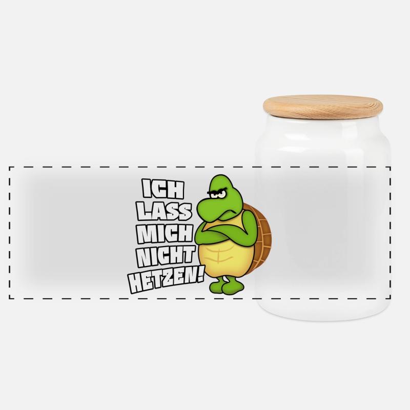 I let not rush me! - Panoramic Cookie Jar with Wooden Lid - white