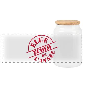 # Ecolo # - Boîte à biscuits avec couvercle en bois - blanc - Devant