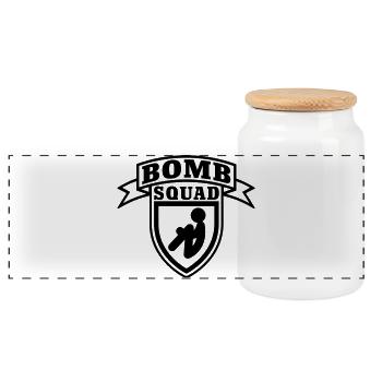 Bomb Squad - Boîte à biscuits avec couvercle en bois - blanc - Devant