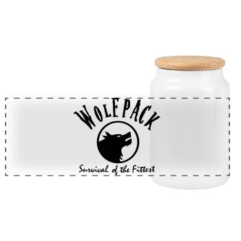 wolfpack - Panorama Keksdose mit Holzdeckel - Weiß - Vorne