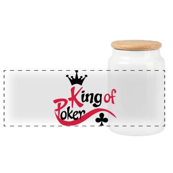 poker - Boîte à biscuits avec couvercle en bois - blanc - Devant