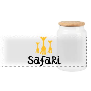 safari - Boîte à biscuits avec couvercle en bois - blanc - Devant