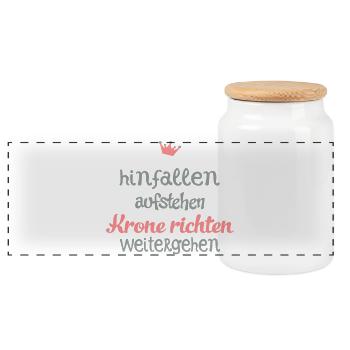 drôle - Boîte à biscuits avec couvercle en bois - blanc - Devant