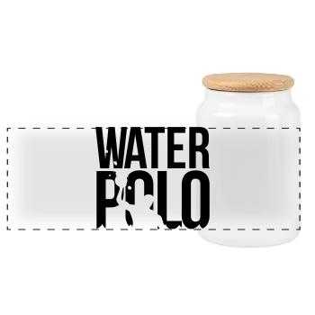 waterpolo Wasserball - Panorama Keksdose mit Holzdeckel - Weiß - Vorne
