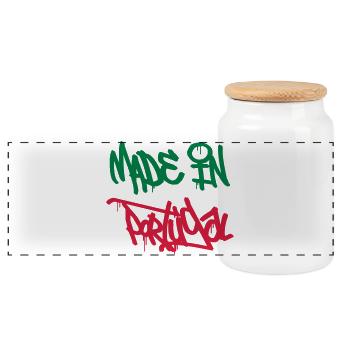 Made in Portugal - Boîte à biscuits avec couvercle en bois - blanc - Devant