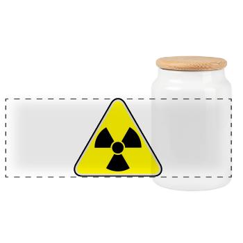 Radioactif - Boîte à biscuits avec couvercle en bois - blanc - Devant