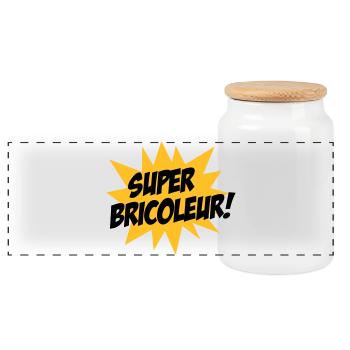 Super Bricoleur ! - Boîte à biscuits avec couvercle en bois - blanc - Devant