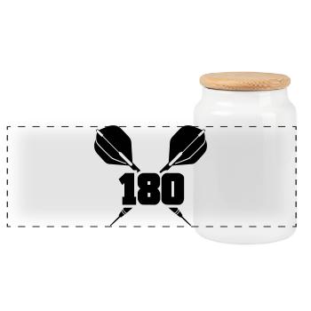 darts 180 - Panoramic Cookie Jar with Wooden Lid - white - Front