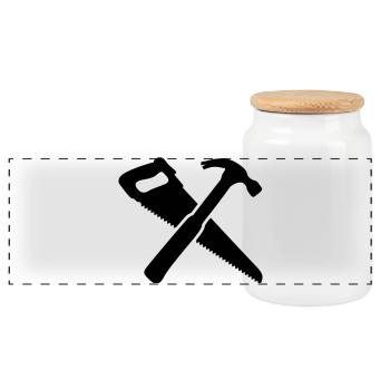 mechanic - Panoramic Cookie Jar with Wooden Lid - white - Front