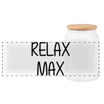 Relax Max - Humour Cool Fun Drôle Vacances - Boîte à biscuits avec couvercle en bois - blanc - Devant