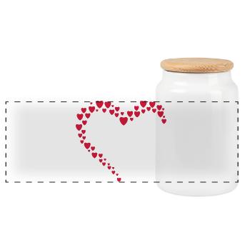 herzen valentinstag liebe - Panorama Keksdose mit Holzdeckel - Weiß - Vorne