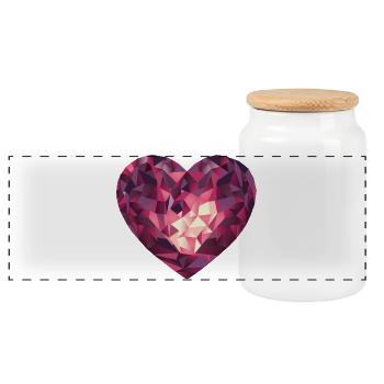 Herz Edelstein Valentinstag Muttertag - Panorama Keksdose mit Holzdeckel - Weiß - Vorne