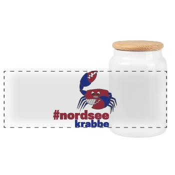 North Sea - Panoramic Cookie Jar with Wooden Lid - white - Front