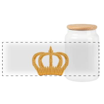 couronne royale d'épis de blé - Boîte à biscuits avec couvercle en bois - blanc - Devant