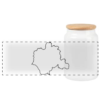 Kontur des Kreises Lippe - Panorama Keksdose mit Holzdeckel - Weiß - Vorne