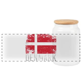 Danemark Grunge Drapeau Danemark Design - Boîte à biscuits avec couvercle en bois - blanc - Devant