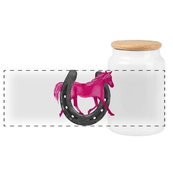 Pony emotion - Panoramic Cookie Jar with Wooden Lid - white - Front