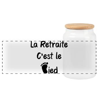 La retraite c'est le pied humour - Boîte à biscuits avec couvercle en bois - blanc - Devant