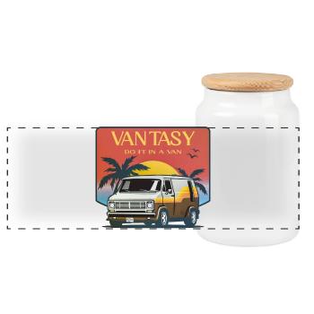 Vantasy - Panorama Keksdose mit Holzdeckel - Weiß - Vorne