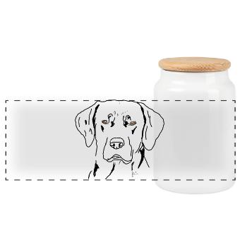 Labrador - Panorama Keksdose mit Holzdeckel - Weiß - Vorne