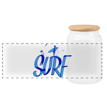 Surfen, Surfen, Surfen - Panorama Keksdose mit Holzdeckel - Weiß - Vorne