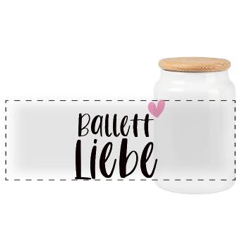 Ballett Liebe Ballerina Balletttänzerin Geschenk - Panorama Keksdose mit Holzdeckel - Weiß - Vorne