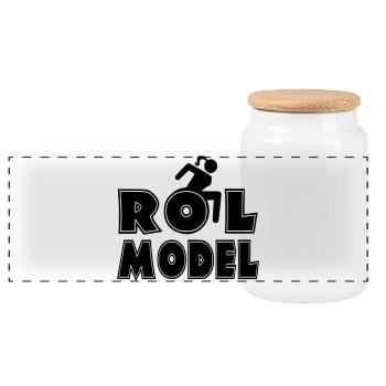 Jeder Rollstuhlfahrer ist ein Vorbild. Ehefrau* - Panorama Keksdose mit Holzdeckel - Weiß - Vorne