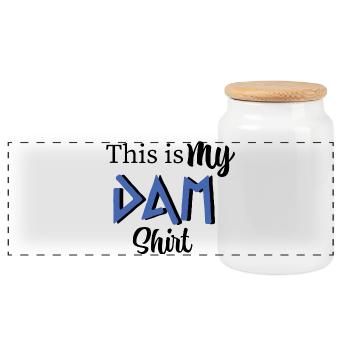 This is my DAM shirt - Percy Jackson inspired art - Panoramic Cookie Jar with Wooden Lid - white - Front