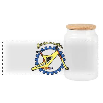 I'm so wheelless - Panoramic Cookie Jar with Wooden Lid - white - Front