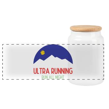 Ultra Running – Laufen Sie die ganze Nacht - Panorama Keksdose mit Holzdeckel - Weiß - Vorne