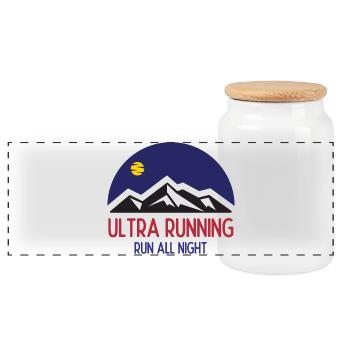 Ultra Running – Laufen Sie die ganze Nacht - Panorama Keksdose mit Holzdeckel - Weiß - Vorne