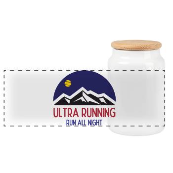 Ultra Running – Laufen Sie die ganze Nacht - Panorama Keksdose mit Holzdeckel - Weiß - Vorne