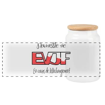 EVJF - Boîte à biscuits avec couvercle en bois - blanc - Devant
