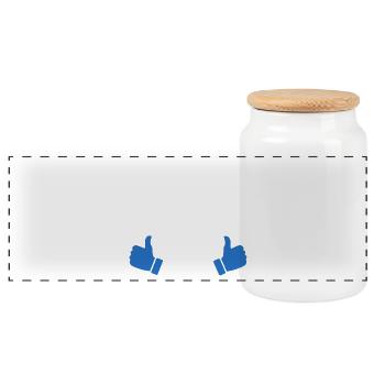 Perfection Goes Next to Me - Panoramic Cookie Jar with Wooden Lid - white - Front