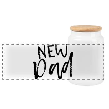 New Dad - annonce pour les nouveaux papas - Boîte à biscuits avec couvercle en bois - blanc - Devant