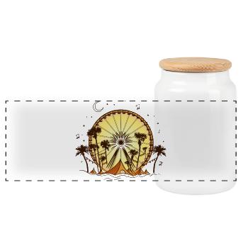Music Festival Music Festival - Panoramic Cookie Jar with Wooden Lid - white - Front