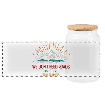 Nous n’avons pas besoin de routes. Coureurs de trail - Boîte à biscuits avec couvercle en bois - blanc - Devant