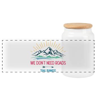 Nous n’avons pas besoin de routes. Coureurs de trail - Boîte à biscuits avec couvercle en bois - blanc - Devant