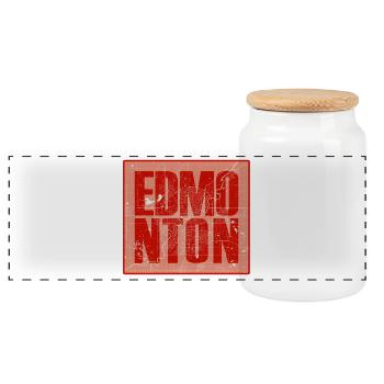 Carte de la ville d’EDMONTON – Design urbain - Boîte à biscuits avec couvercle en bois - blanc - Devant