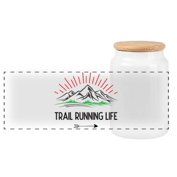 Trailrunning-Leben - Panorama Keksdose mit Holzdeckel - Weiß - Vorne