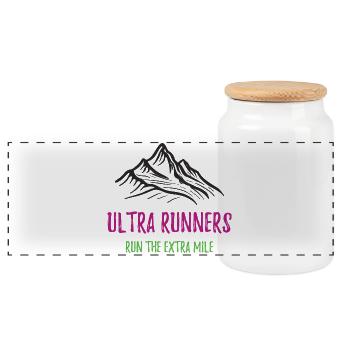 Les coureurs d’Ultra courent le kilomètre supplémentaire - Boîte à biscuits avec couvercle en bois - blanc - Devant