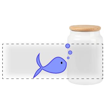 FISH. APRIL FOOL. HOLIDAY. SUMMER. HUMOR - Panoramic Cookie Jar with Wooden Lid - white - Front