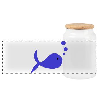 FISH. APRIL FOOL. HOLIDAY. SUMMER. HUMOR - Panoramic Cookie Jar with Wooden Lid - white - Front