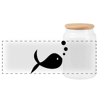 SURFEN. FISCH. STRAND. MEER. OZEAN. HUMOR. FEIERTAG - Panorama Keksdose mit Holzdeckel - Weiß - Vorne
