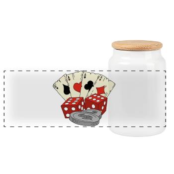 Chance aux jeux - Boîte à biscuits avec couvercle en bois - blanc - Devant
