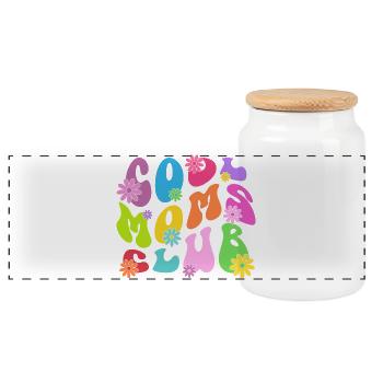Club des mamans cool - Boîte à biscuits avec couvercle en bois - blanc - Devant