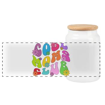 Cool Moms Club - Maman Maman Fête des mères Maman - Boîte à biscuits avec couvercle en bois - blanc - Devant
