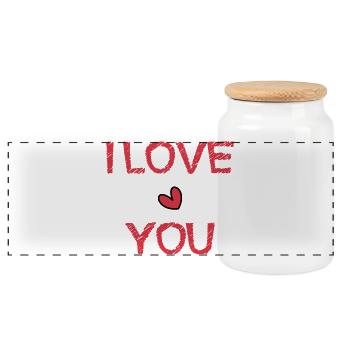 CHRISTMAS. YEAR. ANNIVERSARY. RETIREMENT. DAD. MAMAM. - Panoramic Cookie Jar with Wooden Lid - white - Front